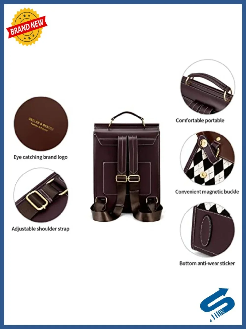 Genuine Leather Backpack Purse for Women Travel Work Daypack